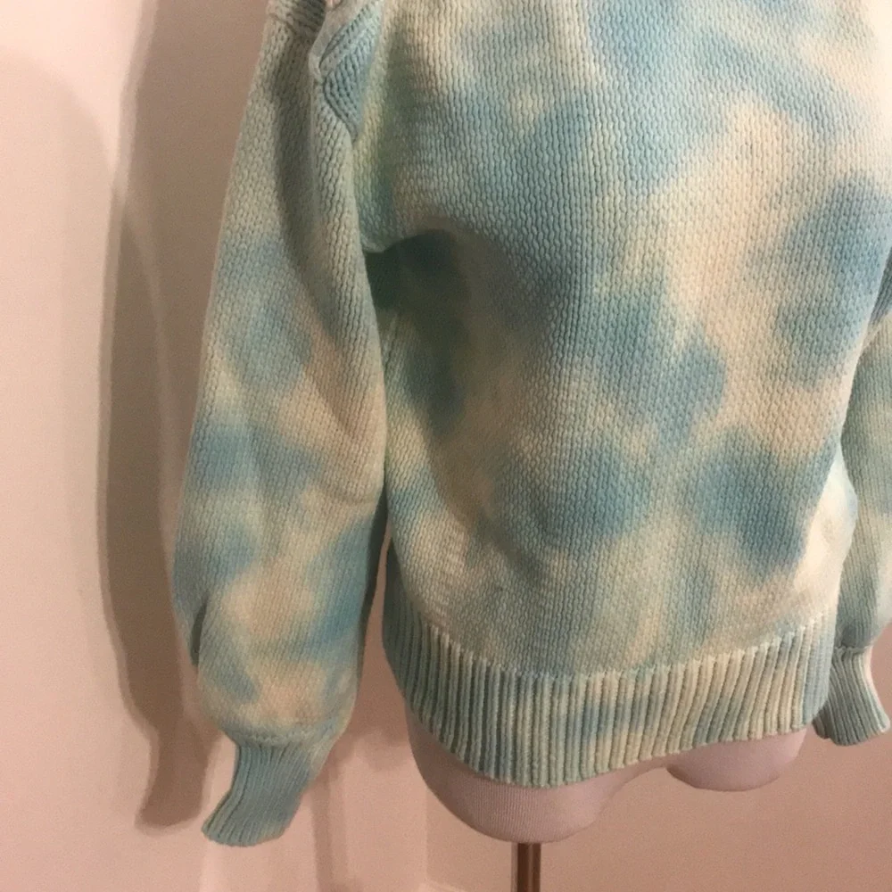 NWT Free People x LoveShackFancy Gallatin Pullover Sweater Aqua Small